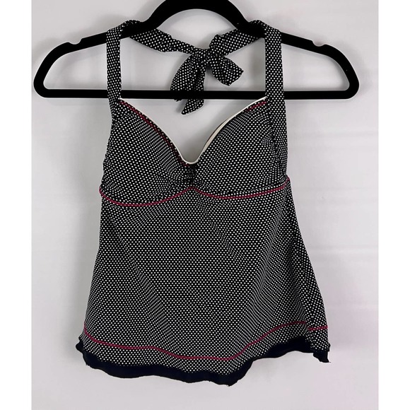 24th & Ocean Other - 24th & Ocean Women's Bathing Suit Swimwear HalterTop Black Red Polka Dot Size S